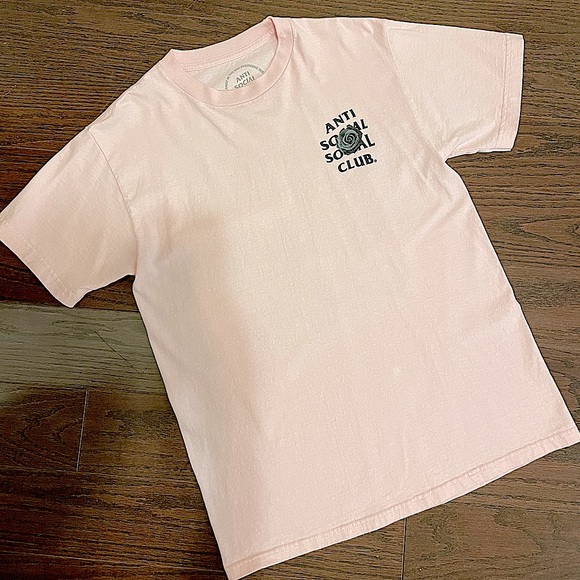COPY - Authentic Anti Social Club Bat Emoji Tee pink - Picture 1 of 4